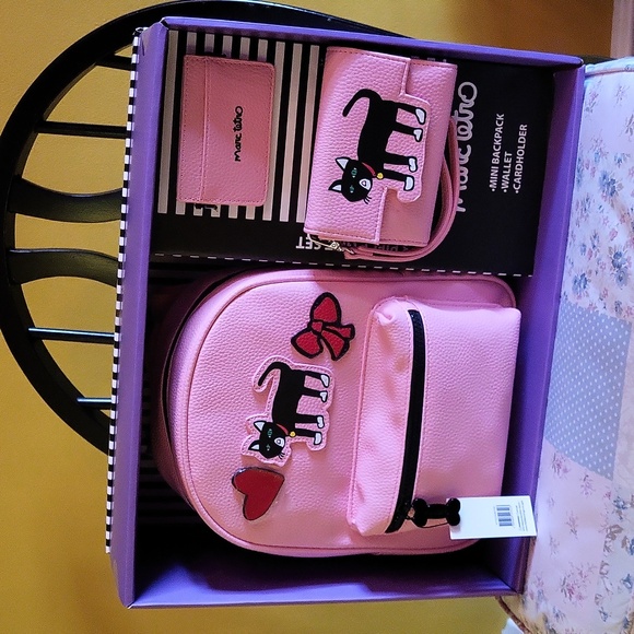 Marc Tetro Black Cat Backpack Wallet Set - Picture 1 of 5